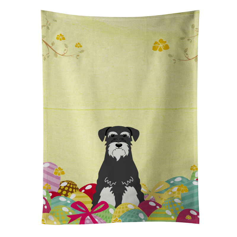 Chiffons rectangulaire en sel et poivre de pâques œufs schnauzer standard