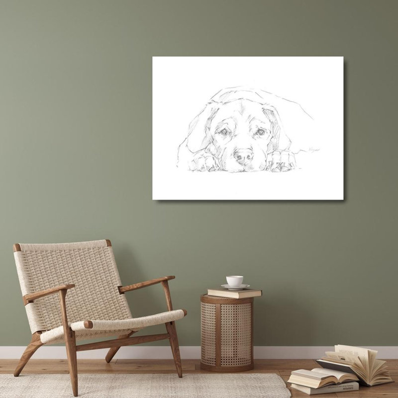 Toile tendue avec châssis Lark Manor ™ Harper, Ethan, titre: Lazy Dog III 184345FN, H 28 po x l 36 po