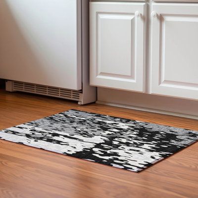 Premium Machine Washable Prisco Black Rug