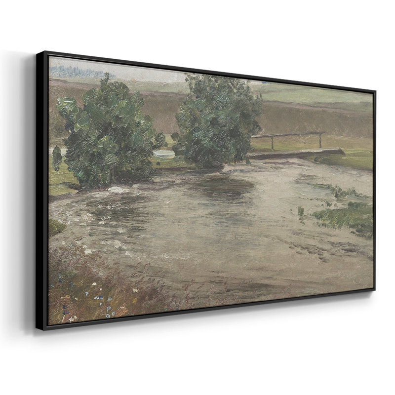 Série paysage-DLxxxiv- Toile tendue avec châssis tendue - Prêt à accrocher, H 25 po x l 49 po, Noir