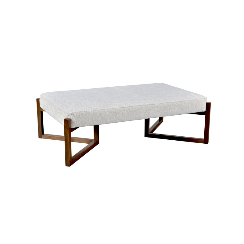 Ionela Upholstered Ottoman, Gypsy Vapor Performance Microfiber