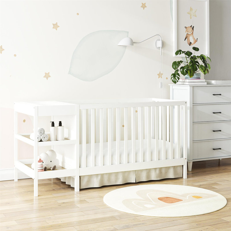 Ensemble de lit de bébé convertible 3 en 1 Juaniqua, Blanc