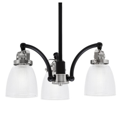 Easton 3 Light Downlight Chandelier With 5" Clear Ribbed Glass