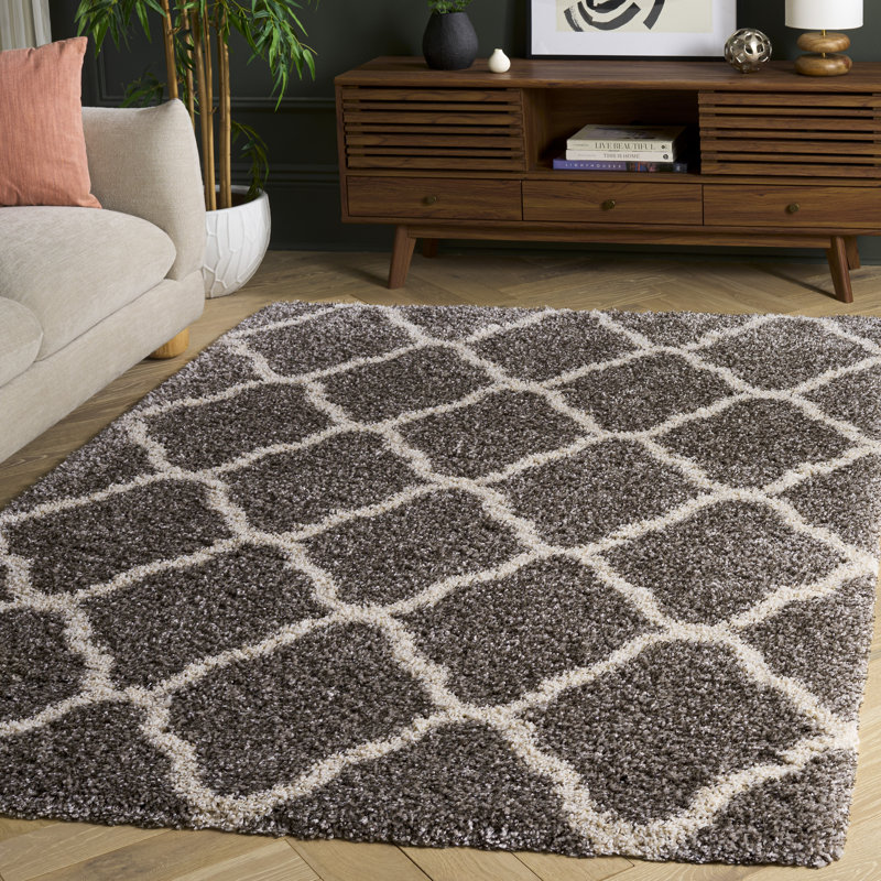 Darrol Hudson Shag Performance Geometric Rug, Rectangle 5'3" x 7'6"