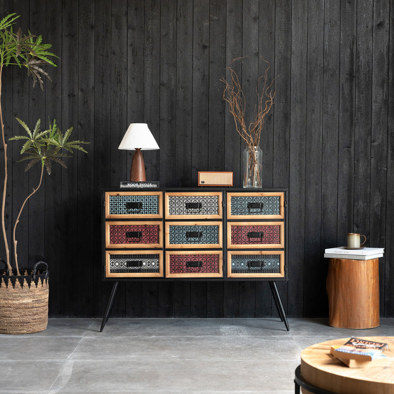 Buffet console 43 "* 33" avec art en métal