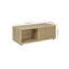 Table basse avec porte coulissante en chêne naturel moderne 39,4 po Abdullah