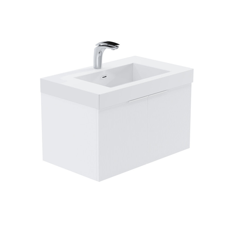 30" Single Vanity Set, Base, Resin Top, White