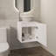Meuble-lavabo flottant à une porte Clyde, avec lavabo vasque et une tablette-1063935603