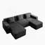 Canapé modulaire modulaire à 3 places en U avec assise profonde, confort en forme de nuage, coussins décoratifs et 2 repose-pieds mobiles pour la détente en famille-1261764812