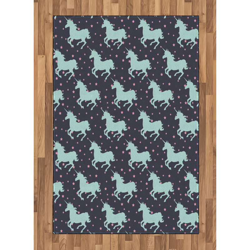 Cartoon High Density Long Fiber Poly Threads Decorative Area Rug Carpet, Rectangle 4' x 5'8"