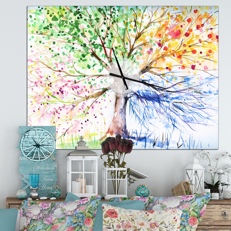 Arbre quatre saisons - Horloge murale moderne, Petit