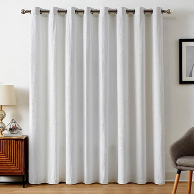 Rideau de porte coulissante en verre Elvet. Les rideaux extra larges ivoire servent de rideaux de porte de patio ou de panneau de séparation.