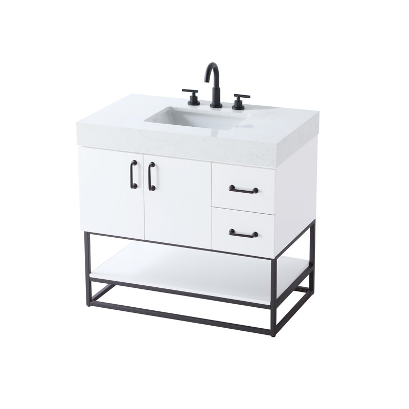 Meuble-lavabo simple 36 po, Blanc