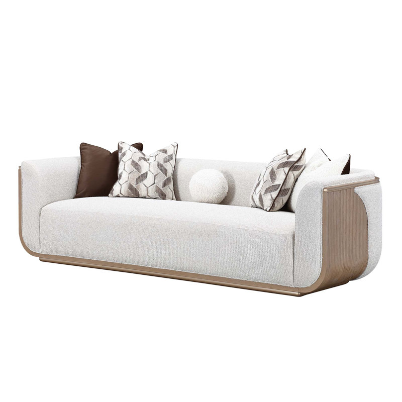 West Kensington Sofa - Buff/Seal Salt Caramel, Medium Yellow Wood