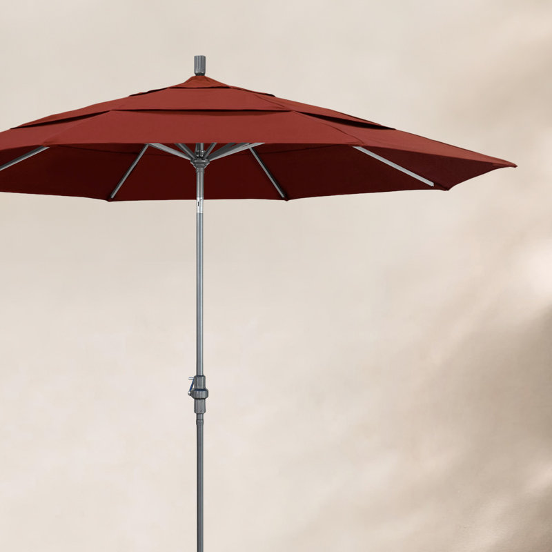 Parasol de marché Broadmeade octogonal Sunbrella, Gris martelé, Toile Toile Sunbrella® au henné