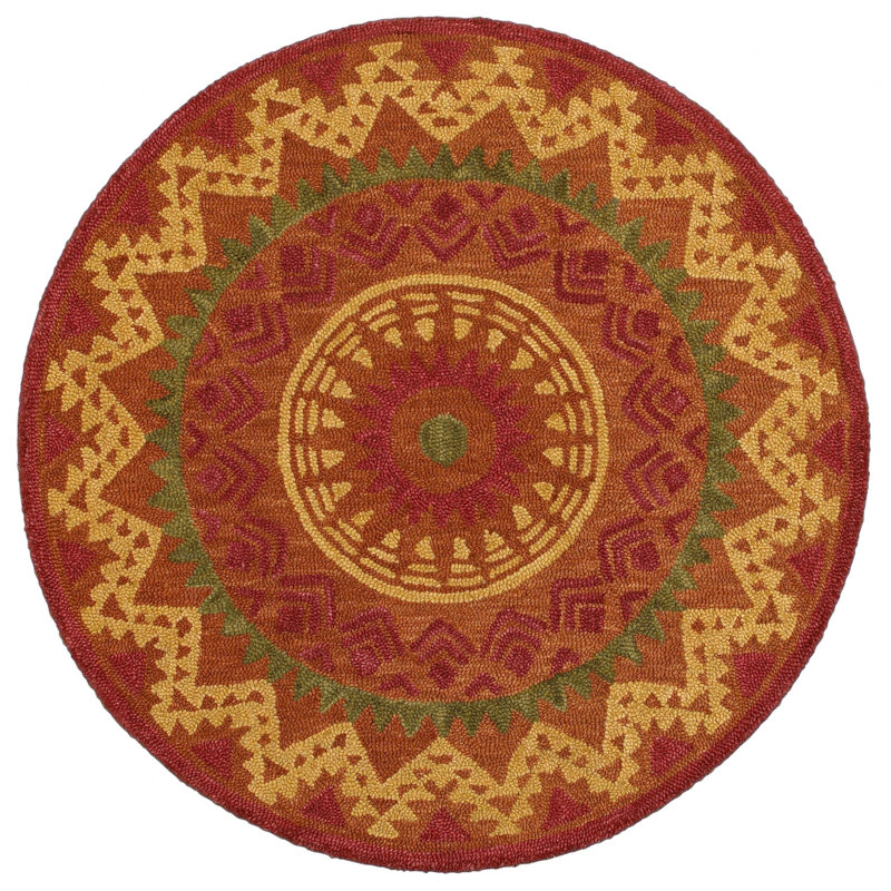 Arinna Hand Tufted Wool Southwestern Indoor Rug, Round 4'