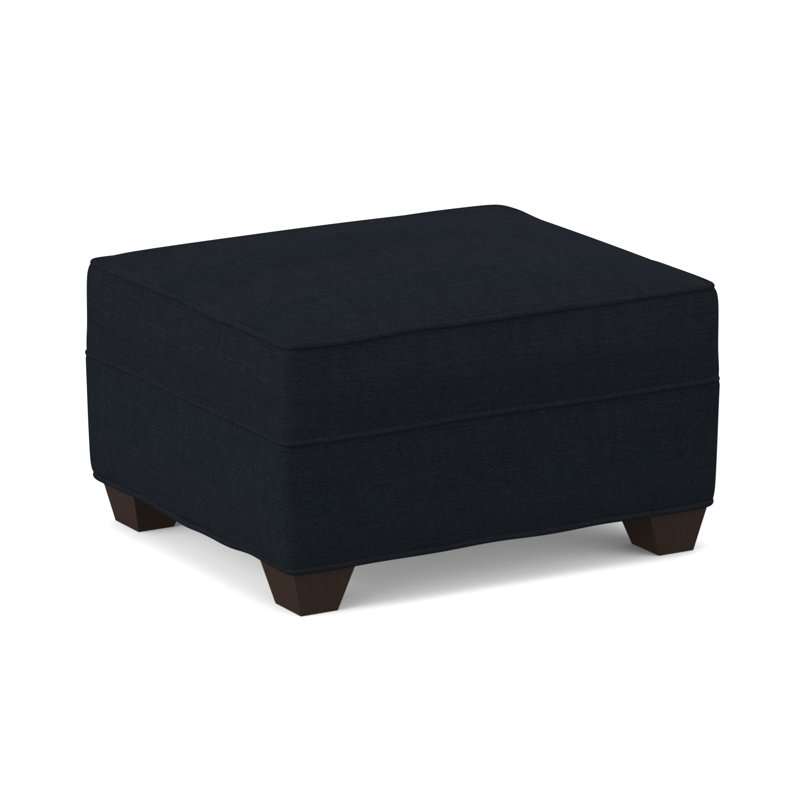 Repose-pieds rectangulaire large de 26 po Phillips, Cafelle, Bleu marine antique