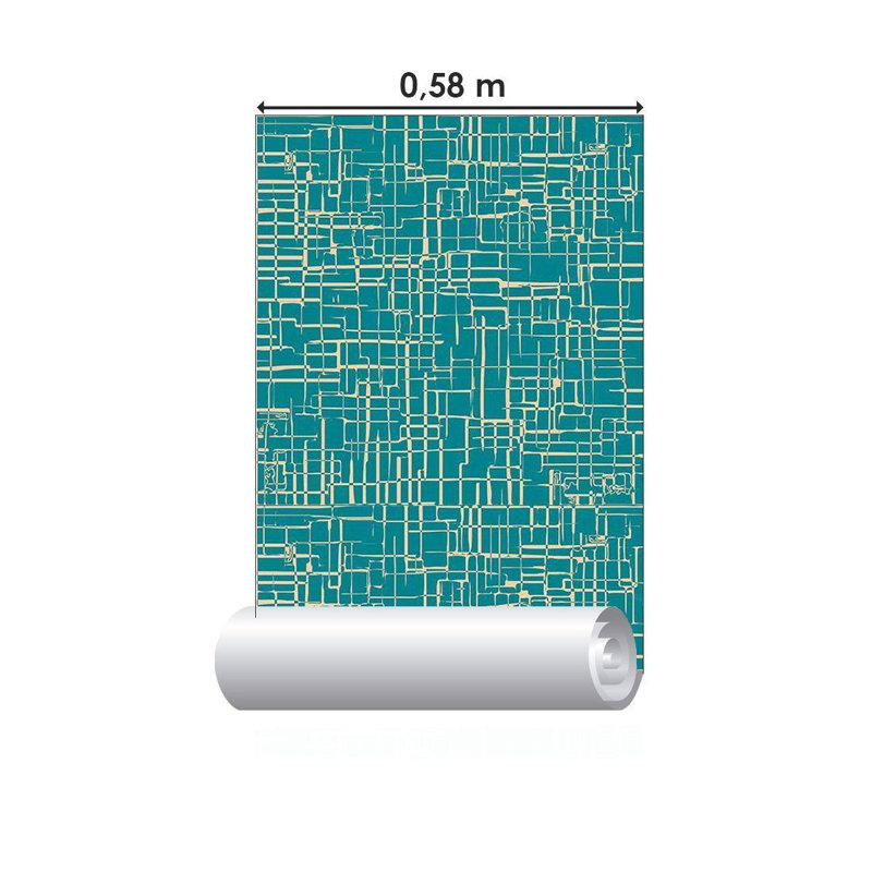 Rouleau de papier peint adhésif Merz, 126" L x 24" W