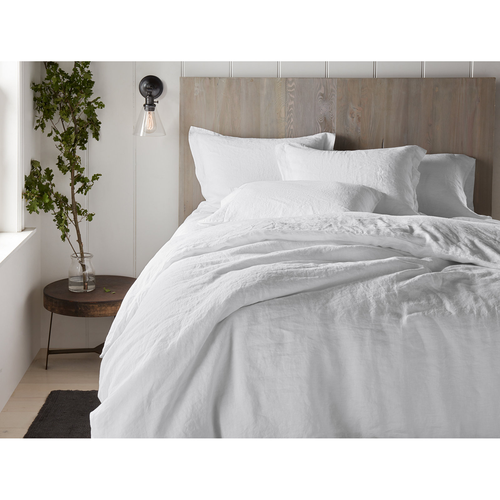 Coyuchi Organic Relaxed Linen Sham, Alpine White, Standard