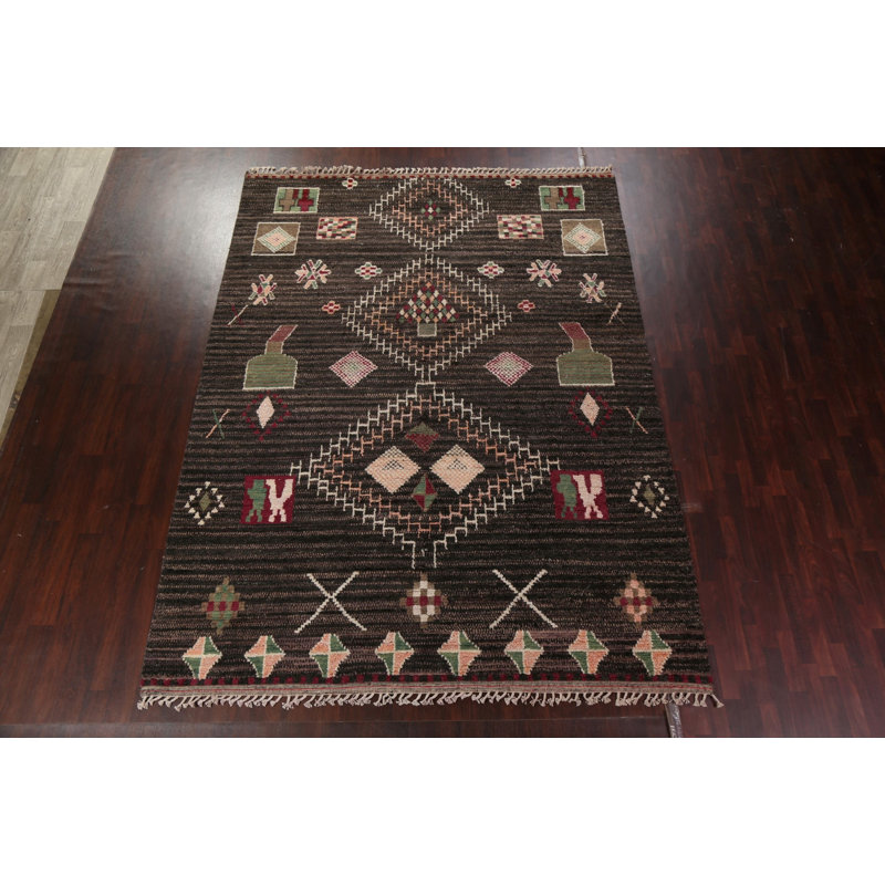 Tapis tribal en laine marocain noué à la main 9 x 13