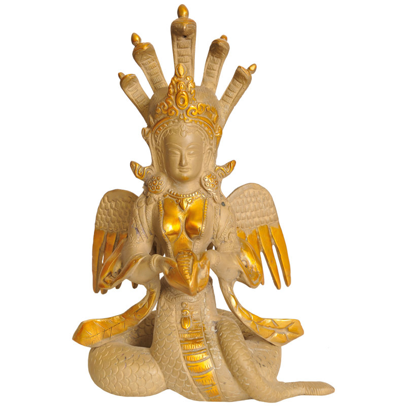 Figurine en laiton Naga Kanya (La femme serpent)