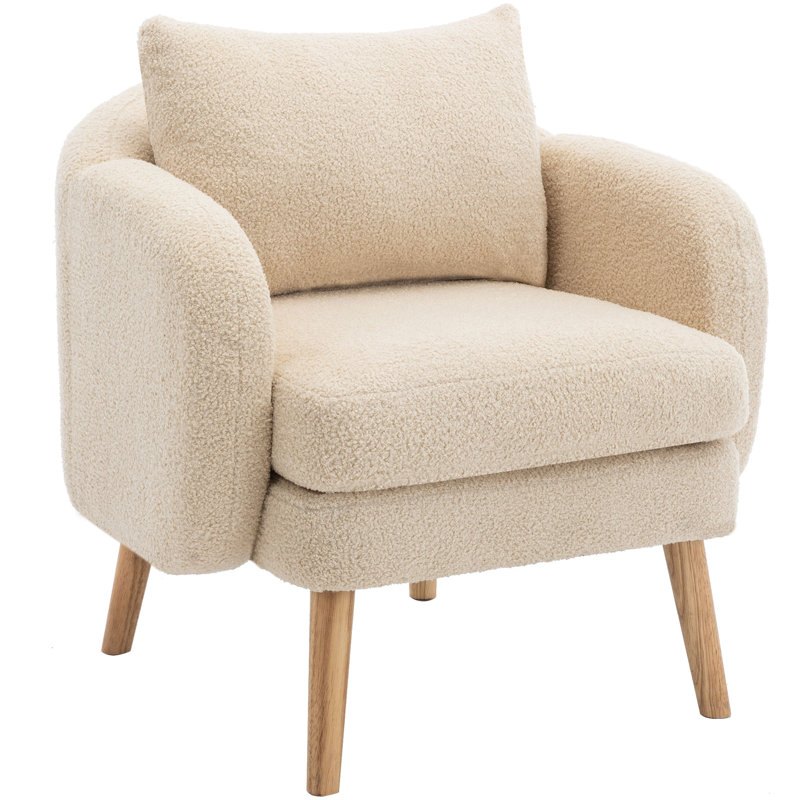 Kruse Upholstered Armchair, Beige Teddy