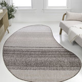 Tapis intérieur / extérieur brun à motif dégradé organique de style rustique de style ollin