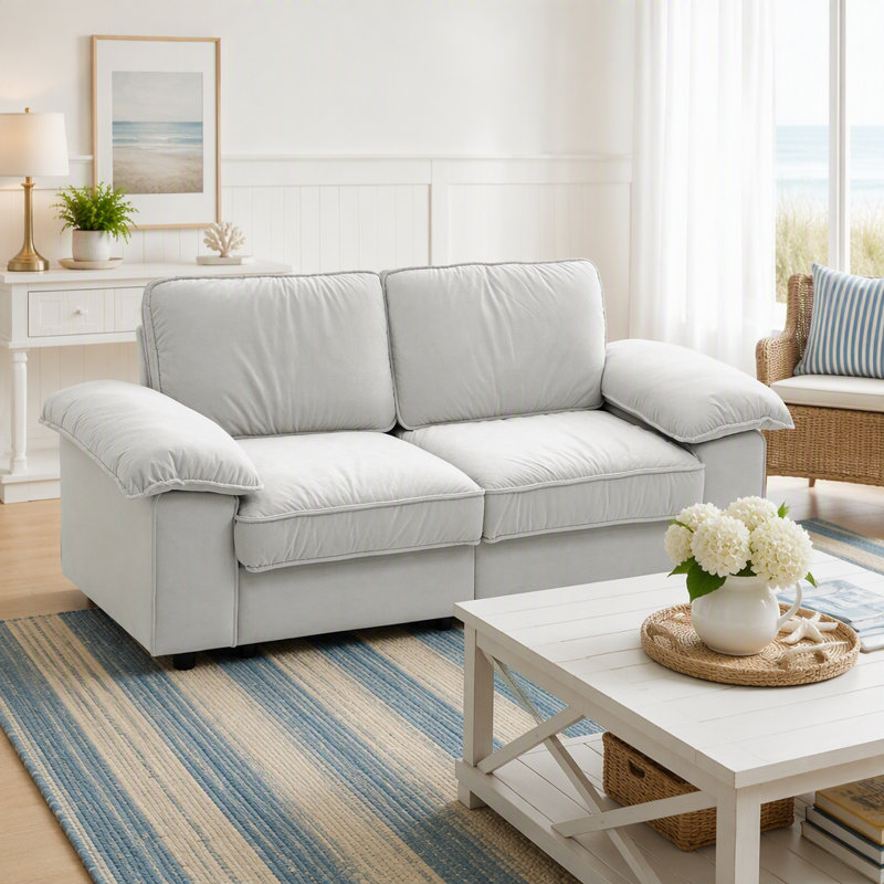 Canapé de rangement compact avec compartiments cachés, idéal pour les petits espaces de vie et les maisons contemporaines, confortable pour se détendre et recevoir