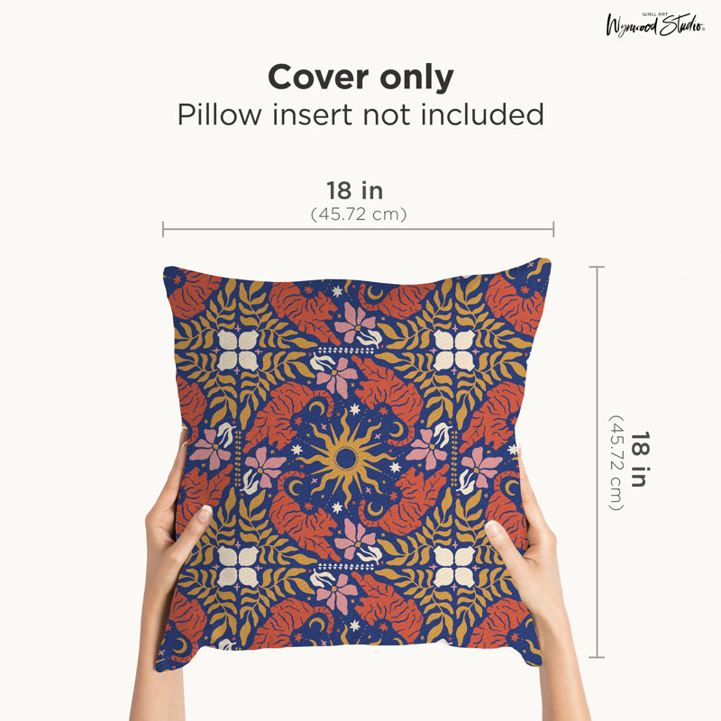 Housse de coussin floral en polyester
