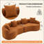 Canapé 4 places orange avec tissu en chenille grain de bois, 30D, éponge double 60 duretés, 4 coussins pour le salon, canapé-lit modulaire pour la maison