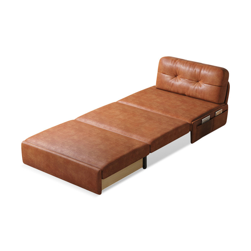 Canapé modulaire brun en similicuir avec rangement, H 33,86 po x l 39,37 po x P 31,5 po