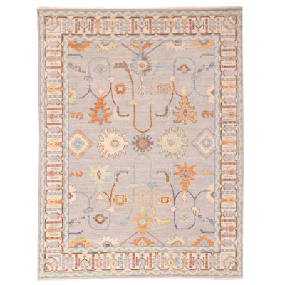 Modern Oushak Grey Rug 9'1" x 11'10"