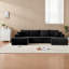 Canapés modulaires à compression, siège en velours côtelé noir de 131 pouces, salle familiale moderne-352070466
