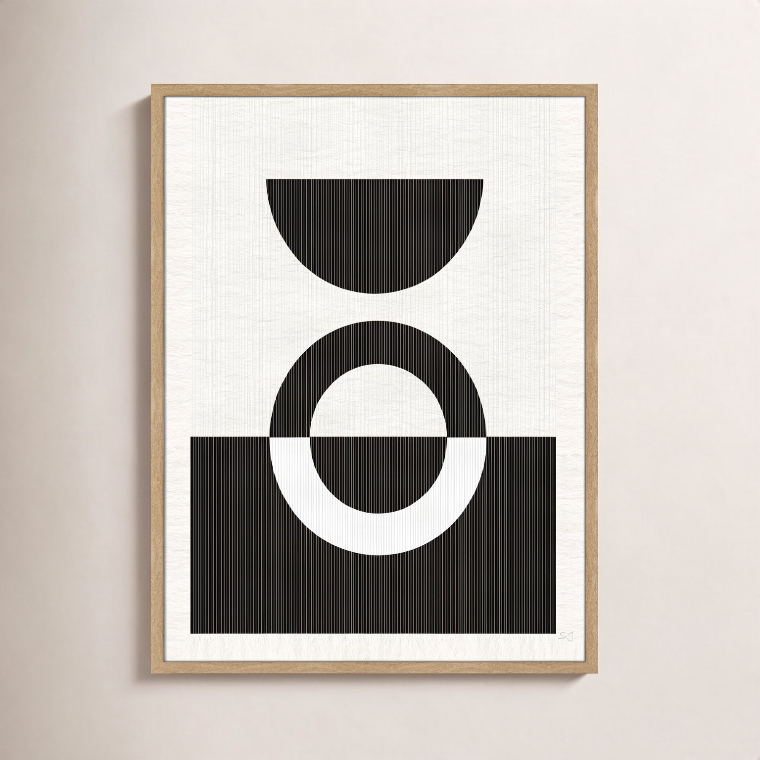 Eclipse III, 35.5" H x 25.5" W x 0.75" D, Natural Framed