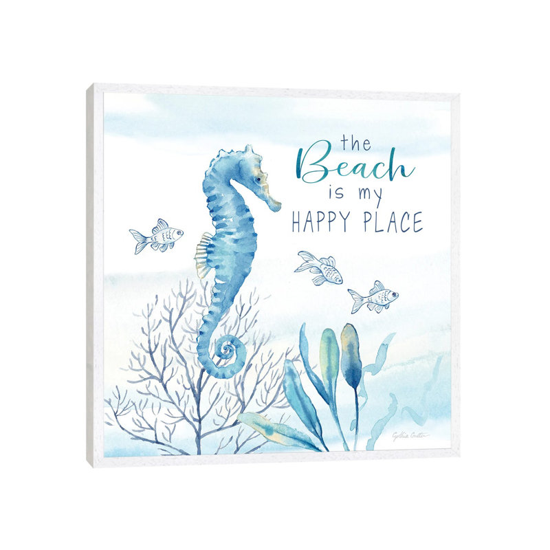 Great Blue Sea XIX 1 Piece Floater Frame Wall Art on Canvas, 45.72 cm H x 45.72 cm W, White