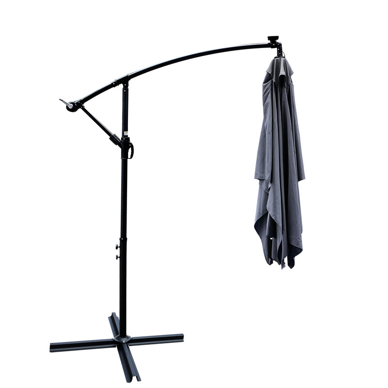 Parasol rectangulaire à DEL pour terrasse 2 x 3 m - protégé contre l'eau, avec base en croix pour évent extérieur pour piscine, abat-jour