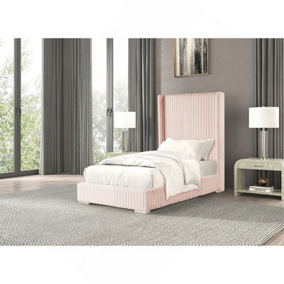 Pink Color Contemporary 1Pc  Bed Fur Chenille Fabric Mattress Ready
