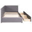 Lit de jour simple rembourré avec 2 rangements, tissu en lin, sans sommier, tiroirs de rangement du cadre de lit, simple, lin-1538434159