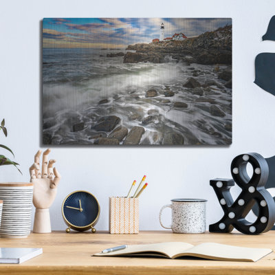 Breakwater Bay 'Rising Tide At Portland Head' by Rick Berk Metal Wall