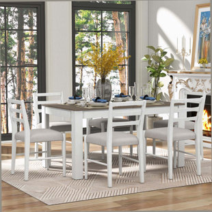 Ensemble de table de salle à manger en bois 7 pièces Farmhouse