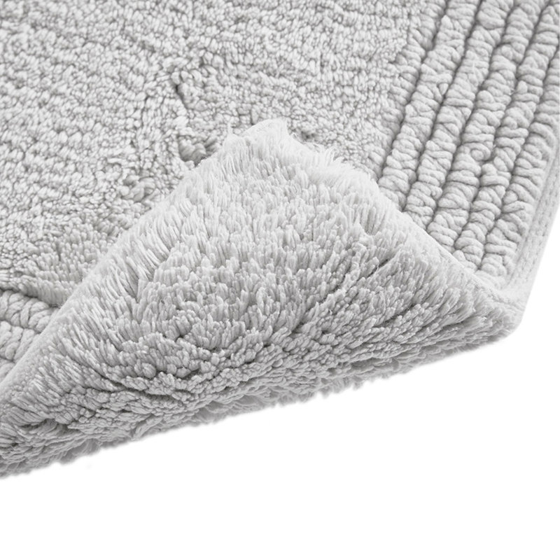 Tapis de bain réversible 100% coton touffeté 3000 g / m² gris 24 po x 72 po