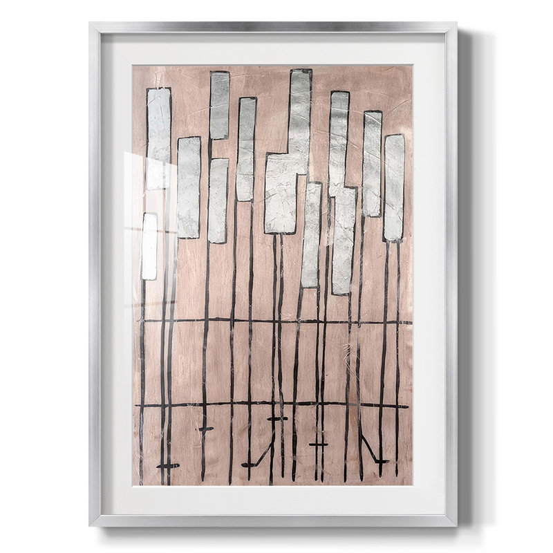 Clavichord II - impression encadrée, H 28,5 po x l 20,5 po, Argent argent