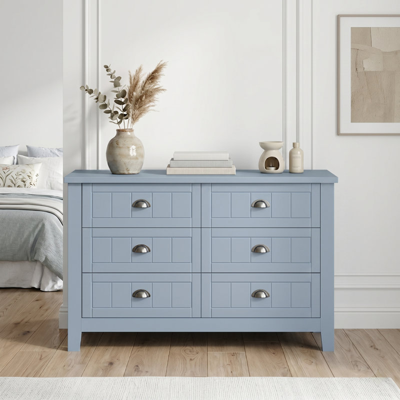 Commode 6 tiroirs Haven, Bleu