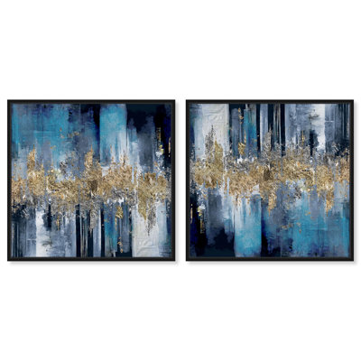 Relative Set Canvas Coastal Abstracts par Art Remedy