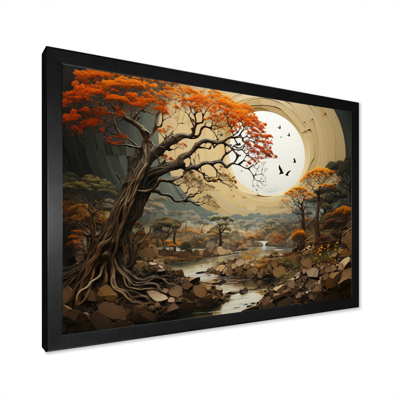 Baobab Tree Harmony III, reproduction d'art sur toile, H 12 po x l 20 po x P 1 po, Cadre photo noir