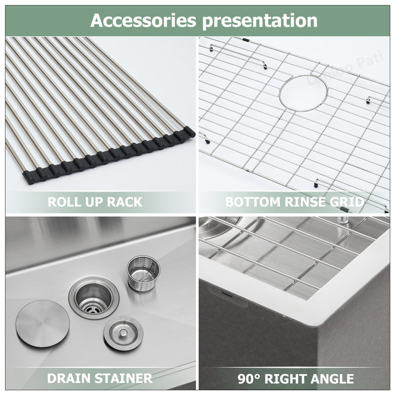Durable Stainless Steel Drop-In Laundry Utility Sink with Deep Single Bowl and Complete Installation Kit