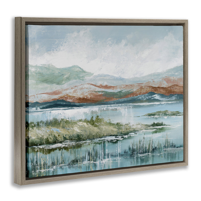 «Western Rustic Landscape», art mural encadré sur toile flottante par Max Maxx, Cadre flottant orme Montalcino
