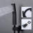 10" Shower System In Matte Black, Stainless Steel Construction, Balanced Ceramic Disc, , 3 Switch, Wall Mounted Black System, 31 Function, Faucet-121613000