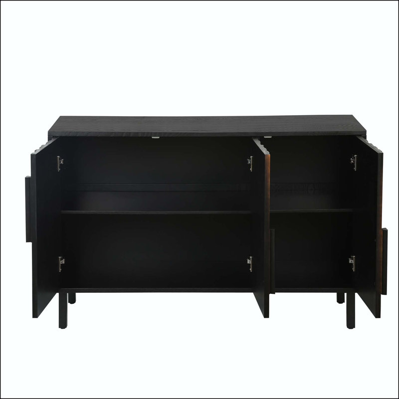 Buffet Farmhouse, 30.98" H x 47.24" W x 15.74" D, Noir antique