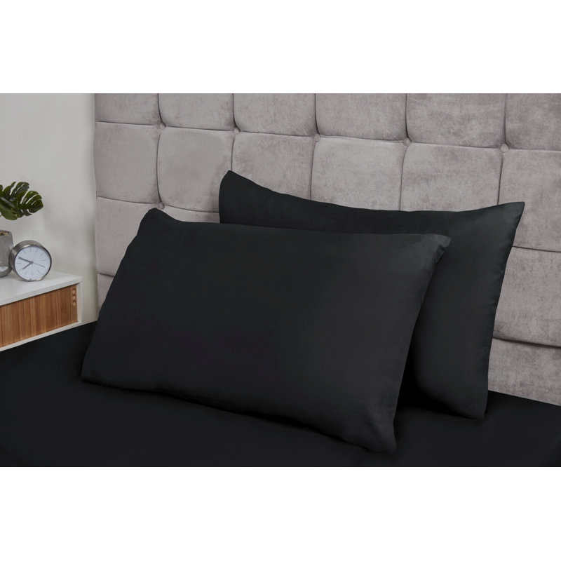 Kirke Flannel Pillow Case, Black